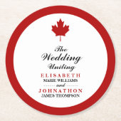 Canadese vlag Wedding Ronde Kartonnen Onderzetter (Voorkant)