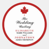 Canadese vlag Wedding Ronde Sticker (Voorkant)