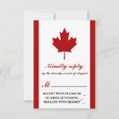 Canadese vlag Wedding RSVP Kaartje (Voorkant)
