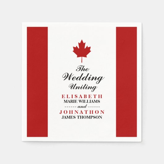 Canadese vlag Wedding Servet (Voorkant)