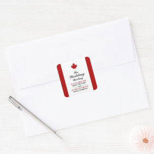 Canadese vlag Wedding Vierkante Sticker