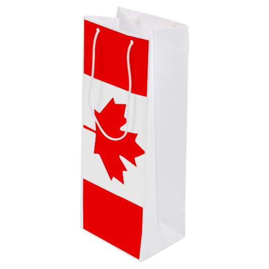 Canadese vlag wijn cadeautas (Voorkant Gekanteld)