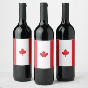 Canadese vlag wijn etiket