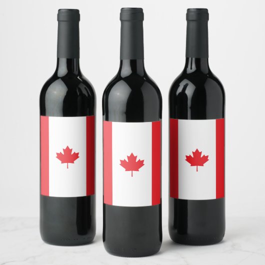 Canadese vlag wijn etiket (Flessen)
