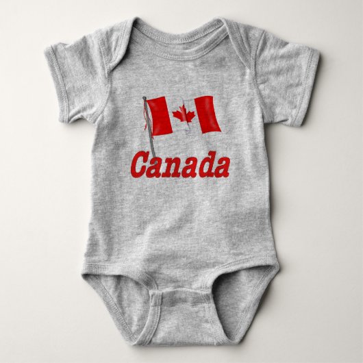 Canadese vlag zwaaien romper (Voorkant)