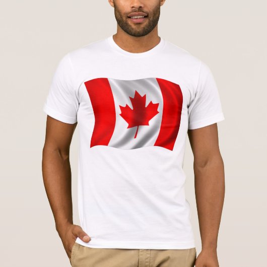 Canadese vlag zwaaien t-shirt (Voorkant)