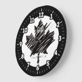 Canadese vlag Zwart esdoornblad Personaliseer het  Grote Klok (Hoek)