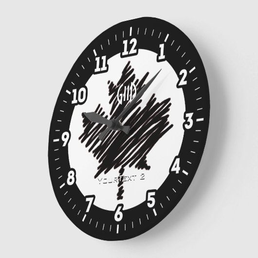 Canadese vlag Zwart esdoornblad Personaliseer het  Grote Klok (Hoek)