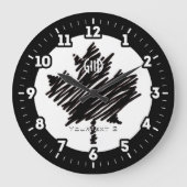 Canadese vlag Zwart esdoornblad Personaliseer het  Grote Klok (Voorkant)