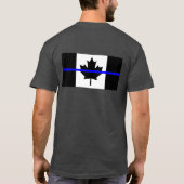 Canadese vlagblauwe lijn dubbelzijdig afdrukken t-shirt (Achterkant)