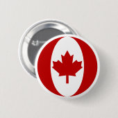 Canadese vlagbol ronde button 5,7 cm (Voorkant /achterkant)
