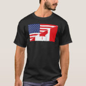 Canadese vlaggen en Amerikaanse vlaggen T-shirt (Voorkant)