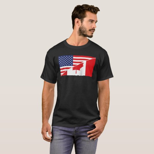 Canadese vlaggen en Amerikaanse vlaggen T-shirt