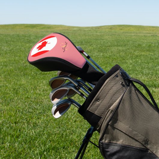 Canadese vlaggen & meisjes monogrammed Golf Clubs Golfheadcover (Insitu)