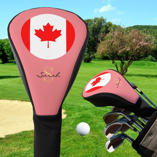 Canadese vlaggen & meisjes monogrammed Golf Clubs Golfheadcover