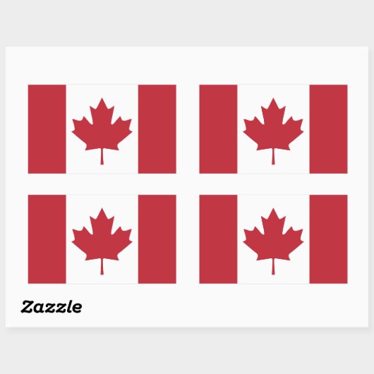 Canadese vlaggen rechthoekige sticker (Vel)