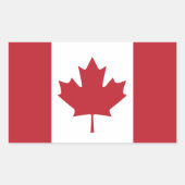 Canadese vlaggen rechthoekige sticker (Voorkant)