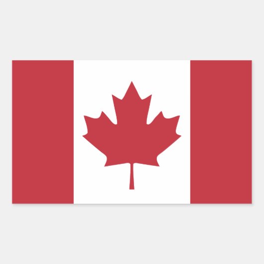 Canadese vlaggen rechthoekige sticker (Voorkant)