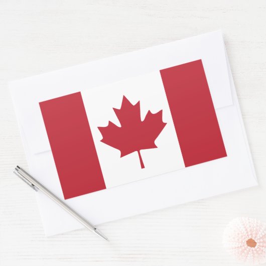 Canadese vlaggen rechthoekige sticker (Envelop)