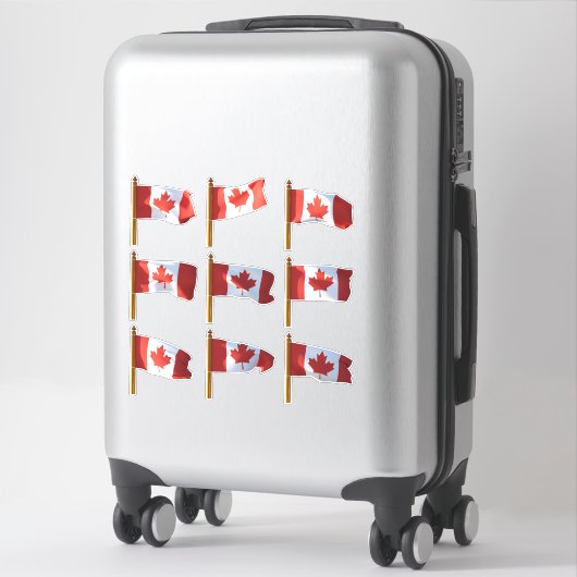 Canadese vlaggen vliegen sticker (Koffer)