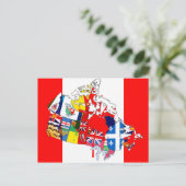 Canadese vlaggenkaart briefkaart (Staand voorkant)