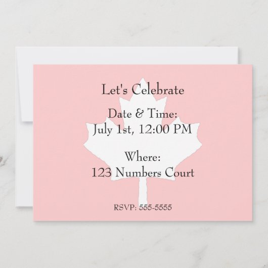 Canadese vlaggenuitnodiging kaart (Achterkant)