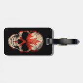 Canadese vlagschedel op zwart bagagelabel (Achterkant horizontaal)