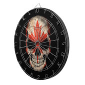 Canadese vlagschedel op zwart dartbord (Voorkant Rechts)