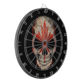 Canadese vlagschedel op zwart dartbord (Voorkant Links)