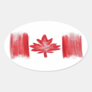 Canadese vlagstickers ovale sticker