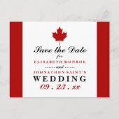 Canadese vlagwedstrijd bewaart de datum aankondigingskaart (Voorkant)