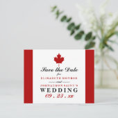 Canadese vlagwedstrijd bewaart de datum aankondigingskaart (Staand voorkant)