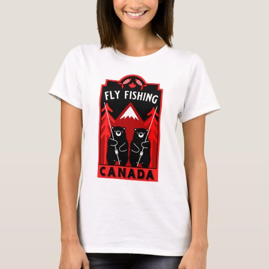 Canadese vlieg vissen geschenken t-shirt (Voorkant)