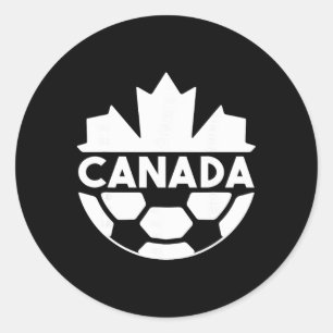 Canadese voetbalteam sporten vlag esdoornblad mann ronde sticker