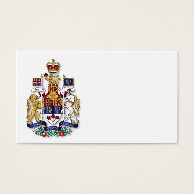 Canadese wapenmantel visitekaartje (Voorkant)