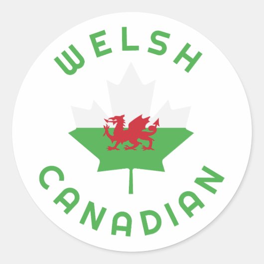 Canadese Welsh Roots Ronde Sticker (Voorkant)