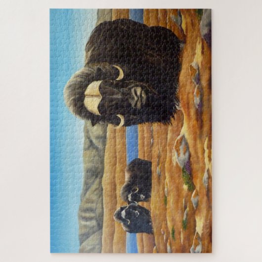 Canadese Wildlife Art Puzzles - Muskox Legpuzzel (Verticaal)