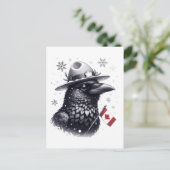 Canadese Winter Raven Briefkaart (Staand voorkant)