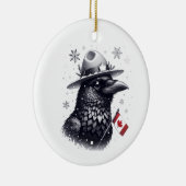 Canadese Winter Raven Keramisch Ornament (Rechts)