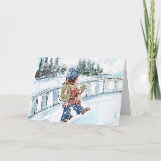 Canadese Winter Vakantie Kaart (Voorkant)