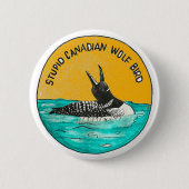 Canadese Wolf Bird Knop Ronde Button 5,7 Cm (Voorkant)