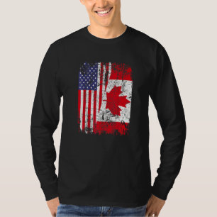 Canadese wortels half Amerikaanse vlag Canada T-shirt