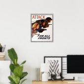  Canadese WW2 aanval op alle fronten Poster (Thuiskantoor)