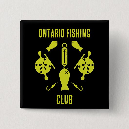 Canadese zalm Vist Vierkante Button 5,1 Cm (Voorkant)