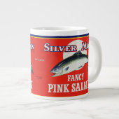 canadese zalmlabel voor roze zalm in blik grote koffiekop (Voorkant rechts)