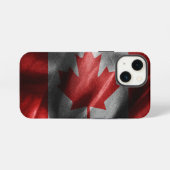 Canadese zijde vlag iPhone hoesje (Achterkant horizontaal)