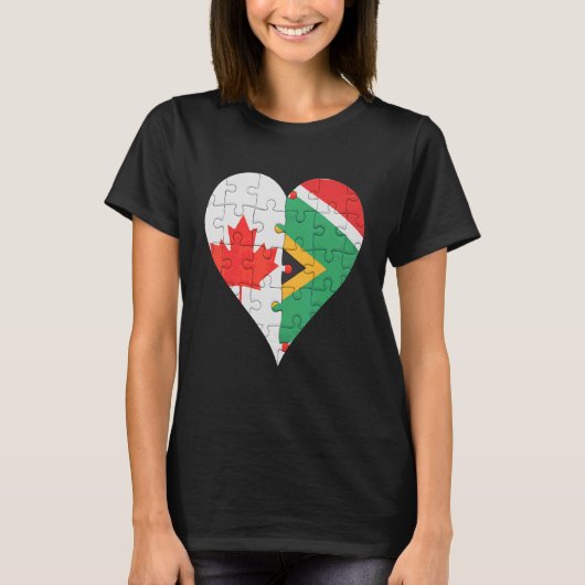 Canadese Zuid-Afrikaanse vlag Heart T-shirt (Voorkant)