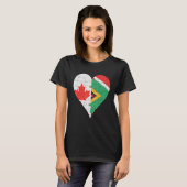 Canadese Zuid-Afrikaanse vlag Heart T-shirt (Voorkant volledig)