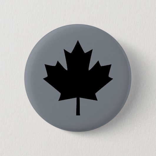 Canadese Zwarte Esdoornblad Display Ronde Button 5,7 Cm (Voorkant)