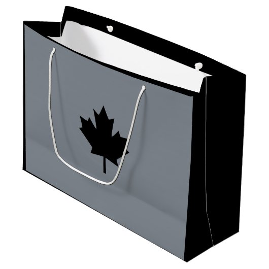 Canadese zwarte lederen stijl groot cadeauzakje (Voorkant Gekanteld)